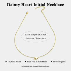 September Laurel Heart Initial Necklace for Women Teen Girls - 18K Gold Plated Letter A-Z Pendant Necklace Dainty Heart Necklaces Tiny Initial Necklaces Birthday Gifts for Women Jewelry Gift for Her Christmas Gift