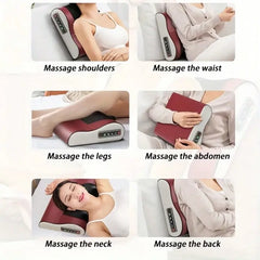 Neck massage pillow, with 20 neck kneading heads and a 6-key control panel including neck, shoulders, waist, back and legs. It is very suitable for office workers and the elderly. It is the best gift for parents, friends and lovers.