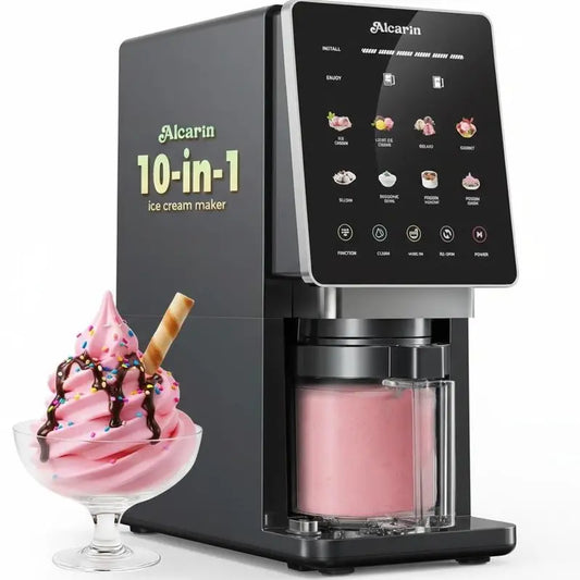 10-Function Electric Ice Cream Maker Machine, 8 Programs + Mix-In & Re-Spin, Homemade Ice Cream, Gelato, Froyo & More, High-Protein, Keto, Vegan, Dairy-Free Options