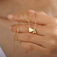 September Laurel Heart Initial Necklace for Women Teen Girls - 18K Gold Plated Letter A-Z Pendant Necklace Dainty Heart Necklaces Tiny Initial Necklaces Birthday Gifts for Women Jewelry Gift for Her Christmas Gift