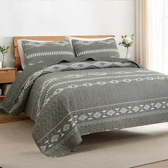 【dealsforyou】Parures de lit réversibles imprimées ultra douces Baleines Flottilla, très grand lit, couvre-lits et couvre-lits légers à motifs géométriques et rayures avec 2 taies d'oreiller pour toutes les saisons