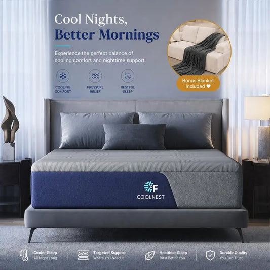"Weightless Cooling Mattress for Heavy Users - 5-Zone Support & 8°C Cooler",Fiberglass-Free Sleep Experience Temperature Regulation,DealsForYouDays