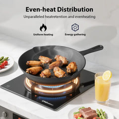 LOVEWE 3-Piece Cast Iron Skillet Set, Pre-Seasoned Frying Pans, Nonstick & Ergonomic Handles-Oven, Grill, Campfire, Indution, Stove Safe-Easy to Use Cookware outdoorfun