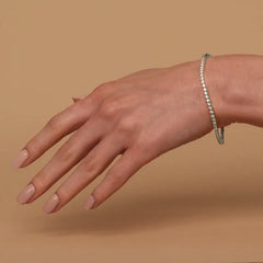 PAVOI Bracelet de tennis classique en or 14 carats plaqué or avec zircone cubique | Bracelets dorés pour femmes | Zircone cubique de 4 mm, taille 6,5-7,5 pouces