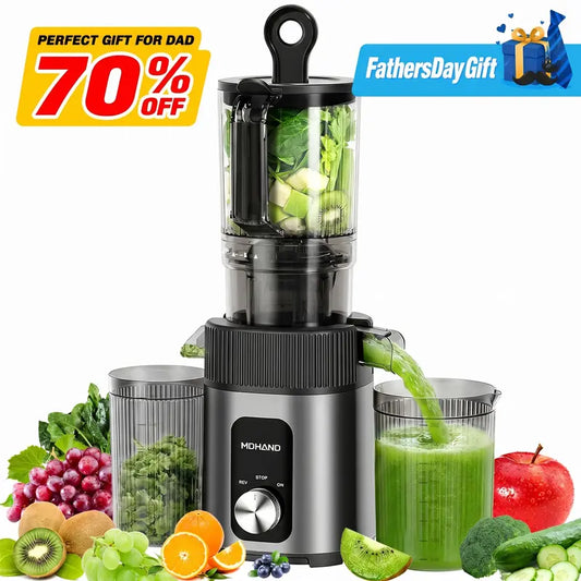 【FathersDayGift】Quiet and powerful 200W stainless steel fruit and vegetable juicer