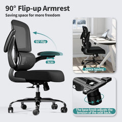 330 lbs Ergonomic Mesh Office Chair – Reclining Swivel Rolling Desk Chair