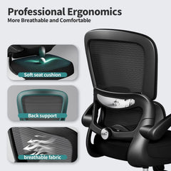 330 lbs Ergonomic Mesh Office Chair – Reclining Swivel Rolling Desk Chair