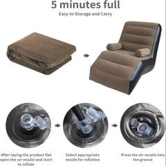 Muttertagsgeschenk S-förmige Liege (mit Luftpumpe) – Tragbares PVC-Schlafsofa, vielseitiger Indoor-/Outdoor-Luftkissenstuhl; Ideal für Terrassen, Gärten, Strände und Freizeitbereiche; Moderner Stuhl mit Rückenlehne und Reisesitz