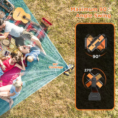 OGERY Rechargeable Camping Fan with LED Light, Portable Multi-functional Fan with 360° Rotating Hook, Oscillating Emergency Camping Fan Cordless Rotatable Battery Powered Lightweight summerwins