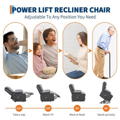 360° Swivel Rocker Recliner Chair with Massage & Heat, Manual PU Leather Recliner