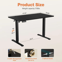 40–63 Inch Electric Standing Desk – Height Adjustable Computer Desk for Home Office