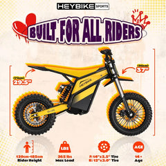HEYBIKE VILLAIN E-Bike | Spitzenleistung 4160W | 190N·m Drehmoment | Höchstgeschwindigkeit 72 km/h | Reichweite bis zu 80 km | 52V 26Ah entnehmbarer Akku | All-Terrain Fat Tires | Hydraulische Federung | IPX6 Wasserdicht | Magnetischer Sicherheitsschalter