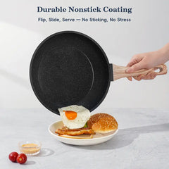 SODAY 12-Piece Non-Stick Cookware Set with Lid, Aluminium Core, Granite Coating, Induction Compatible, Easy Cleaning, Safe & Healthy Cooking