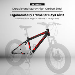S20109 20 Zoll Mountainbike für Kinder und Jugendliche, Rahmen aus Kohlenstoffstahl, Scheibenbremsen, strapazierfähige Breitreifen, Federung vorne, 7-Gang, ideal für Schnee und Gelände