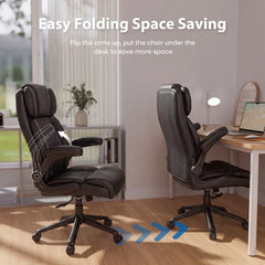 500 lb Big & Tall Office Chair – Heavy Duty Executive PU Leather Wide Seat Desk Chair