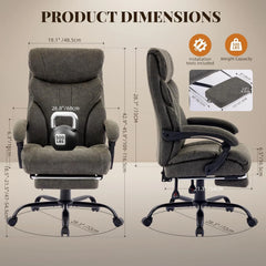 500 lbs Big & Tall Gaming Chair with Footrest – Wide Ergonomic Reclining Desk Chair