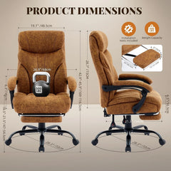 500 lbs Big & Tall Office Chair with Footrest – Ergonomic Leather Executive Chair