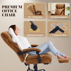 500 lbs Big & Tall Office Chair with Footrest – Ergonomic Leather Executive Chair