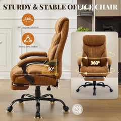500 lbs Big & Tall Office Chair with Footrest – Ergonomic Leather Executive Chair