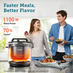 COSORI 9-in-1 6-qt Electric Instant Pressure Cooker - Instant Multi Cooker, 1100W Multifunction Kitchen Appliance with Rice, Sauté, Sous Vide, Sterilizer Modes, Stainless Steel & Aluminium Inner Pot, Safety Features,summerwins