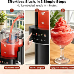 6-in-1 Slushie Machine, Ice Cream Maker and Margarita Machine,No Ice Needed, Self-Freezing with Rapid Chill, 6 Preset Modes and Automatic Cleaning, for Home, Party, Frozen Drinks, Frappe, Smoothie, Summer Must Have,tiktokshopsummersale