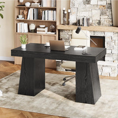 55" Executive Computer Desk with Drawers & Storage Cabinet – Home Office Work Table
