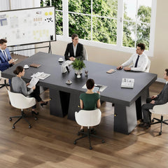 55" Executive Computer Desk with Drawers & Storage Cabinet – Home Office Work Table