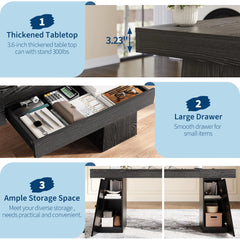 55 x 27.5 Modern Computer Desk with Drawers – Large Home Office & Gaming Desk