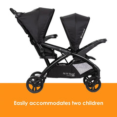 Baby Trend® Sit N Stand® Lightweight Foldable Double 2.0 Stroller w/ Removable 2 Panel Fully Ratcheting Canopy