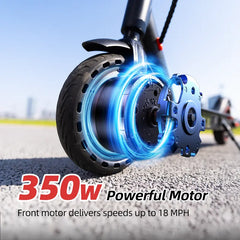 Electric Scooter Adults & Teens, 18 MPH Max Speed, 21 Miles Long Range, Cruise Control and Dual Braking, Foldable Electric Scooter for Adults Powerful Portable App battery escooter system Folding Bike