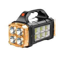 High Power LED Flashlights Camping Torch Work Light Charge 2-In-1 Solar Powered 4LED High Brightness Rechargeable Flashlight Portable Design 4 Lighting Modes USB Charging Suitable for Hiking Outdoor Exploration & Emergency Use,campingessentials,outdoorfur