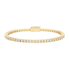 PAVOI 14K vergoldetes klassisches Tennisarmband mit Zirkonia | Goldarmbänder für Damen | 4mm Zirkonia, Größe 16,5-19 cm