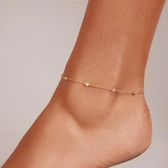 Gold Plated Beaded Anklet for Women