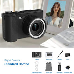 Digitalkamera für Fotografie, faltbare Y2K Vlogging-Kamera mit 32GB SD-Karte, Handschlaufe, Selbstauslöser, flüssige Video-Vlogging-Kamera, ideales Geschenk für Mädchen, Jungen, Teenager und Anfänger, Geburtstags-, Weihnachts-, Valentinstagsgeschenk
