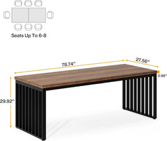 78.74" Extra Long 2 Person Computer Desk with Metal Frame – Double Office Work Desk