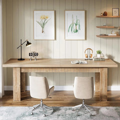 79" Extra Long Two Person Computer Desk – Modern Double Home Office Work Desk