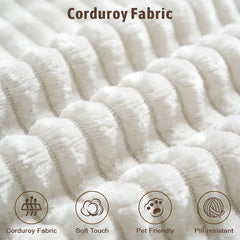 【Fête des Pères】Canapé-lit sans cadre segmenté de 126 pouces. Tissu en velours côtelé compact sans cadre, canapé-lit de sol multifonctionnel pour coins lecture douillets et espaces invités, design ergonomique, expédié en deux pièces modulables