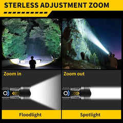 【SummerVibes】2PACKS High Lumen Rechargeable LED Flashlights Ultra-Bright Flashlights 5 Modes With COB Light Tactical Accessories,Zoom-able Torch Handheld Flashlight,For Outdoor Emergency Signaling Backyard BBQ Adjust Brightness Labor Day spotlight