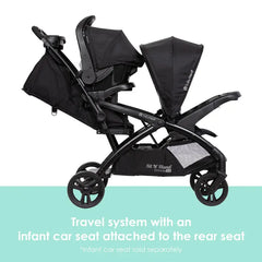 Baby Trend® Sit N Stand® Lightweight Foldable Double 2.0 Stroller w/ Removable 2 Panel Fully Ratcheting Canopy