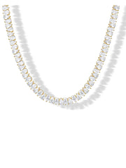 PAVOI 14K vergoldete Tennis-Halskette mit birnenförmigem Zirkonia für Damen – Tennis-Halsketten – Größen 15" und 18"