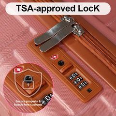 4-TEILIGES Aaivv Robustes ABS Hartschalenkoffer-Set, erweiterbare Spinner-Koffer mit TSA-Schloss & Rollen, leichtes, strapazierfähiges Reisegepäck für Familienreisen & Schulanfang, robustes ABS-Gepäck Vatertagsgeschenk