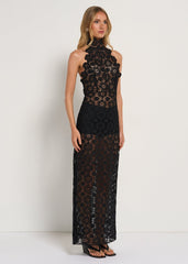 Lioness Trophy Maxi Dress in Noir