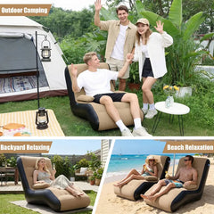 Muttertagsgeschenk S-förmige Liege (mit Luftpumpe) – Tragbares PVC-Schlafsofa, vielseitiger Indoor-/Outdoor-Luftkissenstuhl; Ideal für Terrassen, Gärten, Strände und Freizeitbereiche; Moderner Stuhl mit Rückenlehne und Reisesitz