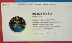 Apple MacBook Air Early 2014 13-Inch A1466 Core i5 4GB RAM 128GB SSD
