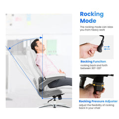 Big & Tall 400 lbs Executive Office Chair – Adjustable Leather Desk Chair with Armrests