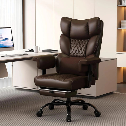 Big & Tall Executive Office Chair with Footrest – High Back Ergonomic Desk Chair