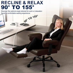 Big & Tall Executive Office Chair with Footrest – High Back Ergonomic Desk Chair
