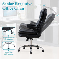 Big & Tall Leather Office Chair – Ergonomic Computer Desk Chair with Back Support