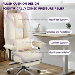 Big & Tall Massage Office Chair with Heat – 6-Point Vibration Reclining Ergonomic Desk Chair