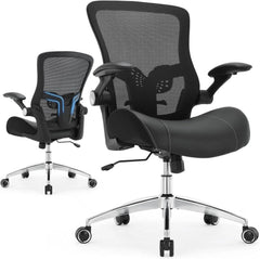 Big & Tall Office Chair 400 lbs – Ergonomic Mesh Desk Chair with High Back, Black